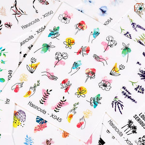 Nails Sticker Nail Art Decorations Flowers Leaves Decals Water Transfer Sliders Woman Face Fruit Foil Manicures Wraps  Water Transfer Nail Decals Sticker For Pretty Girl Self-Adhesive Nail Decals Designer Nail Stickers for Acrylic Decal