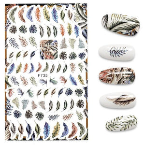 3D Nail Stickers Leaves Butterfly Panda Love Heart Design Stickers For Nails Manicure Foil Nail Art Decor  Girls Manicure Decoration Nail Art Supplies 3D Self-Adhesive Nail Decals Designer Nail Stickers for Acrylic Nails