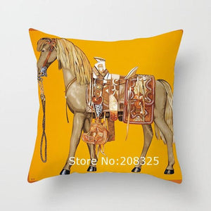 New Horse Cushion Cover Short Plus Luxury Horse Cotton Linen Decorative Pillowcase Cushion Decorative Pillows  Covers for Home Sofa Couch Car Bedrooms 45x45cm