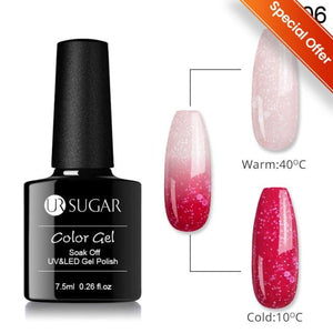 Thermal Shiny Nail Polish Change Color Effect Gel UV Semi Permanent Stylish Three Layer Effect For Womens