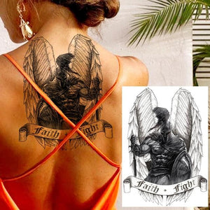 Realistic Lion Temporary Tattoo Black Warrior Sticker Waterproof Luxury Tattoo For Men Women
