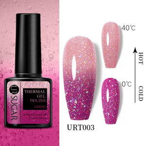 New 2022 Pink Blue Gel Nail Polish UV Color Changing Elegant Luxury Glossy Nail Design For Womens