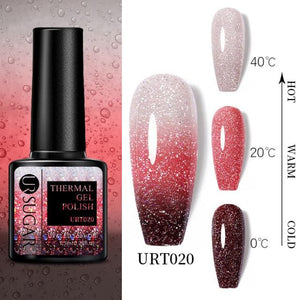 New 2022 Pink Blue Gel Nail Polish UV Color Changing Elegant Luxury Glossy Nail Design For Womens