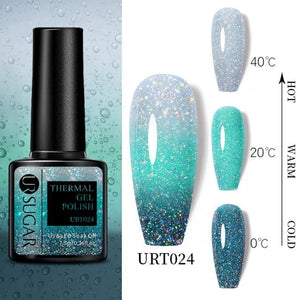 New 2022 Pink Blue Gel Nail Polish UV Color Changing Elegant Luxury Glossy Nail Design For Womens