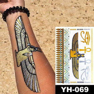 New Waterproof Temporary Tattoo Sticker Golden Silver Flower Jewelry Flash Fashion Different Design Tattoos For Womens