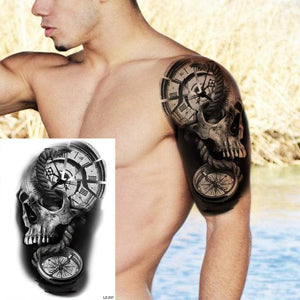 Realistic Lion Temporary Tattoo Black Warrior Sticker Waterproof Luxury Tattoo For Men Women
