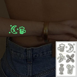 Fashion Luminous Sticker Tattoos Waterproof Temporary Different Luxury Tattoos For Womens Mens Kids