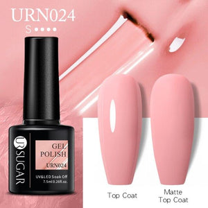 Matte Pink Blue Gel Nail Polish Semi Permanent LED Nail Art Design Elegant Warm Colors For Womens
