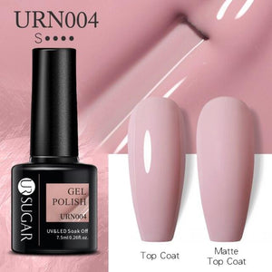 Matte Pink Blue Gel Nail Polish Semi Permanent LED Nail Art Design Elegant Warm Colors For Womens