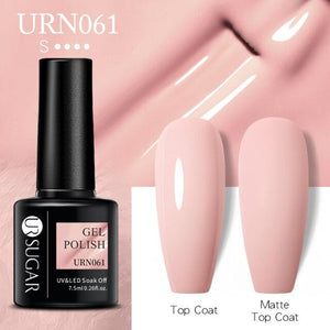 Matte Pink Blue Gel Nail Polish Semi Permanent LED Nail Art Design Elegant Warm Colors For Womens
