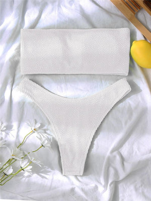 Women One-Shoulder Bikini Swimsuit Women Push Up Swimwear Women's Bathing Suit Comfortable Bikini Ribbed Two Piece Swimsuit Bikini Set Summer Bathing Suit Beach Wear Swimming Suit