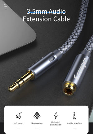 Audio Extension 3.5 mm Aux Cable Jack For Headphone Extender Cord