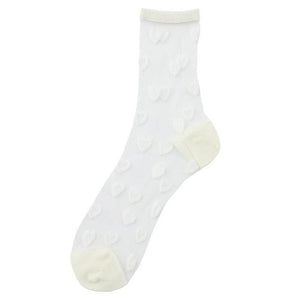 Women Socks New Fashion Long Transparent Cute Heart Thin Socks Female Summer Casual Sweet Funny Socks Stylish Ankle Socks For Women