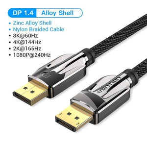 Fast 1.4Gbps 8K 60Hz 4K HDR  Display Port Audio Cable for Video PC Laptop TV