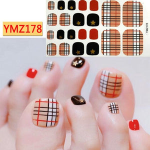Shiny Toenail Sticker Full Cover Feet Decorations Mixed Patterns Nail Wraps Beauty Design Waterproof Toenail Art Manicure Toe Nail Polish Stickers Glitter Toenail Nail Polish Strips Decals Full Wraps Self Adhesive Toe Nail Tip Full Toe Nail Wraps