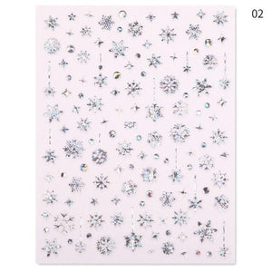 Sliver Bronzing Christmas Slider Nail Art 3D Decals Decoration Snowflake Nail Art Sticker Manicures Transfer Foil Xmas Gift  Nails Snowflake Nail Art Stickers Decals Christmas Nail 3D Self Adhesive Nail Stickers for Acrylic Nails Snowflake