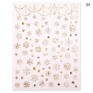 Sliver Bronzing Christmas Slider Nail Art 3D Decals Decoration Snowflake Nail Art Sticker Manicures Transfer Foil Xmas Gift  Nails Snowflake Nail Art Stickers Decals Christmas Nail 3D Self Adhesive Nail Stickers for Acrylic Nails Snowflake