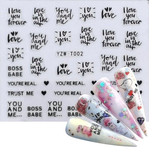 Nail Stickers for Manicure Nail Sticker Sliders For Nails Decal Self-adhesive Nails Figures Transfer Black Accessories Sliders Manicure Decoration 3D Nail Supplies Holographic Decals Transfer Sliders Nail Design Manicures Nail Self-Adhesive Sticker