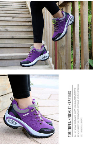 Women Running Air Cushion Athletic Sneakers Walking Breathable Sport Lace Up Hight Platform Casual Shoes Womens Mesh Sneakers Fashion Tennis Breathable Walking Gym Work Shoes