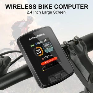 GPS Wireless Bike Computer Waterproof Bicycle Odometer Large Color LCD Screen Maps Navigation Cycling Speedometer Wired Bicycle Speedometer Waterproof Cycle Computer With Backlight LCD Display Automatic Sleep