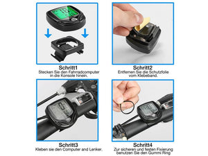 Bike Computer Wireless Waterproof Bicycle Computer 16 Functions Speed Cycle Speedometer Waterproof Wireless Bicycle Bike Computer And Cycling Odometer With Multi-Function LCD Backlight Display