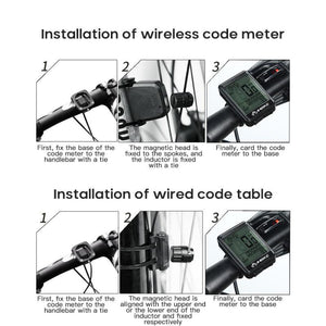 LCD Bike Code Meter Wired Wireless Mountain Bike Speedometer Bicycle Odometer Cycling Multifunctional And Waterproof Smart Backlight HD Digital LCD Big Display Auto Power Off And Wake-up Speedometer