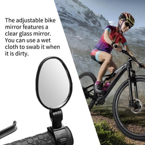Handlebar Bike Mirror Bicycle Rear view Lens Wide-Angle Safety Mirror Mountain Road Bicycle Wide-Angle Reflector  Rotatable Handlebar Mirror Wide Angle Bicycle Mirror Cycling Rear View Mirror Shockproof Acrylic Convex Mirror Safe Rearview Mirror