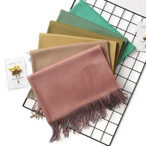 Fashion Winter Solid Soft Scarf Cashmere Lightweight Scarves Shawls Cashmere Escharpe Scarfs Lightweight Shawls Hijabs Shawls Escharpe Elegant Wrap Blanket Bandana Tassel For Lady