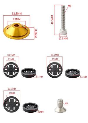 Bike Computer Mount Stem Top Cap Stopwatch Bracket Road Bicycle Speedometer Fixed Holder Base Universal Aluminum Riding Mobile Holder Connect Quickly System MTB Road Bicycle Handlebar