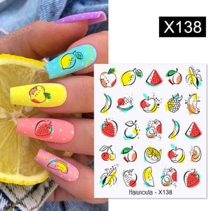 Spring Simple Green Theme Water Decal Sticker Flower Leaf Tree Summer Slider For Manicuring Nail Art Watermarks Art Decoration Manicure Tools Nail Watermark Decals iridescent Decoration Nail Self-Adhesive Decals Nail Stickers Water Transfer Fresh Nail