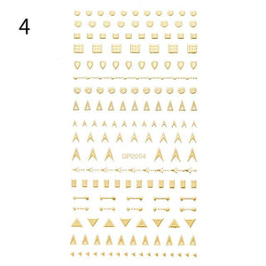 Black White 3D Nail Stickers Metal Gold Silver Geometric Tassel Strip Line Adhesive Transfer Decals Nail Art Design  Gold Silver Metal Nail Sticker  Metallic Curve Strip Line Nail Decal Self-Adhesive 3D Wave Design Nail Tips Decorations Manicure for Women