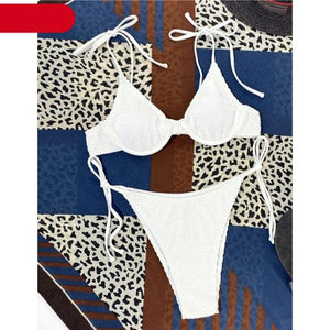 Women One-Shoulder Bikini Swimsuit Women Push Up Swimwear Women's Bathing Suit Comfortable Bikini Ribbed Two Piece Swimsuit Bikini Set Summer Bathing Suit Beach Wear Swimming Suit