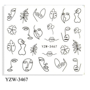 Autumn Simple Green Pink Pattern Water Nail Decal Sticker Flower Leaf Tree Winter Slider For Nail Art Manicuring Decoration Decals for Nail Art Decoration Including Hearts Stars Letters Bowknot Leaves Flowers Plants Fruits Butterflies