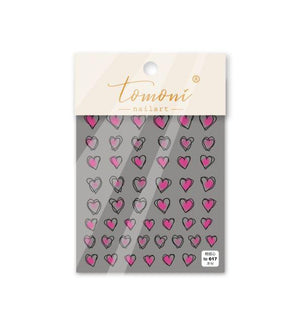 Bubble Cute Black Red Hearts Nail Stickers Nail Art Decorations Nail Decals Design Self-Adhesive 3D Wave Design Decoration for Women Girls Adhesive Striping Tape Nail Art Stickers