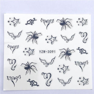 Fox Wolf Animal 3D Embossed Nail Sticker Flower Adhesive Manicure Slider Nail Art Tips Decorations Decals Manicure Design Golden Firework Star Accessories Heart Nail Art Stickers Glitter Decals Love Nail Sequins Laser Heart Nail
