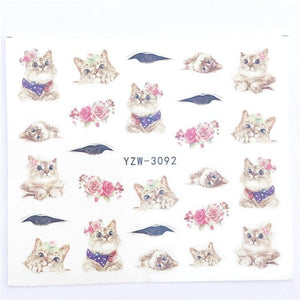 Fox Wolf Animal 3D Embossed Nail Sticker Flower Adhesive Manicure Slider Nail Art Tips Decorations Decals Manicure Design Golden Firework Star Accessories Heart Nail Art Stickers Glitter Decals Love Nail Sequins Laser Heart Nail