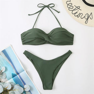Bikini Push Up Swimwear  Bikini Set Pink Swimwear Women Micro Swimsuit Female Bandage Bikini Beach Wear Swimming Two-Piece Swimsuit Summer Swimsuit for Women