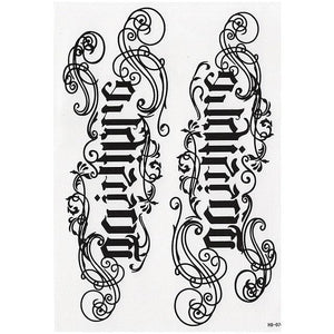 Elegant Temporary Waterproof Tattoos Big Tribal Sticker Black Large Body Art Makeup Fake Tattoo For Mens Womens