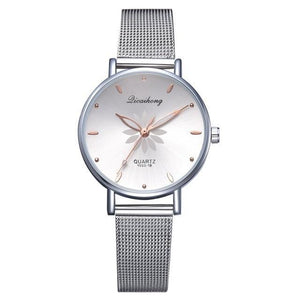 Women's Stylish Elegant Watch With Braided Steel Bracelet With Shiny Background Unique Design Perfect Gif