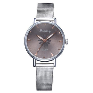 Women's Stylish Elegant Watch With Braided Steel Bracelet With Shiny Background Unique Design Perfect Gif