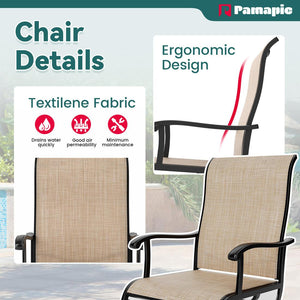 Lume Textilene Outdoor Dining Set, 5-Piece, Full Swivel