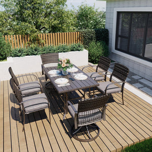 Weave Outdoor Dining Set, 7-Piece, 2 Swivel