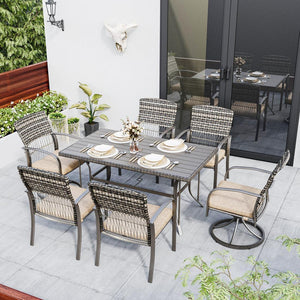 Weave Outdoor Dining Set, 7-Piece, 2 Swivel