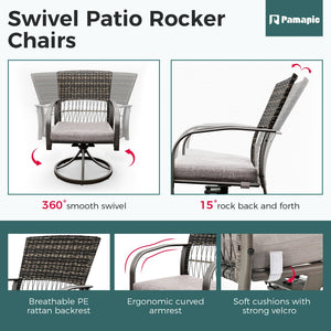 Weave Outdoor Dining Set, 7-Piece, Full Swivel