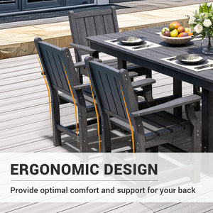 Corex HDPE Outdoor Dining Set, 7-Piece, Gray