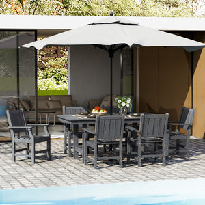 Corex HDPE Outdoor Dining Set, 7-Piece, Gray