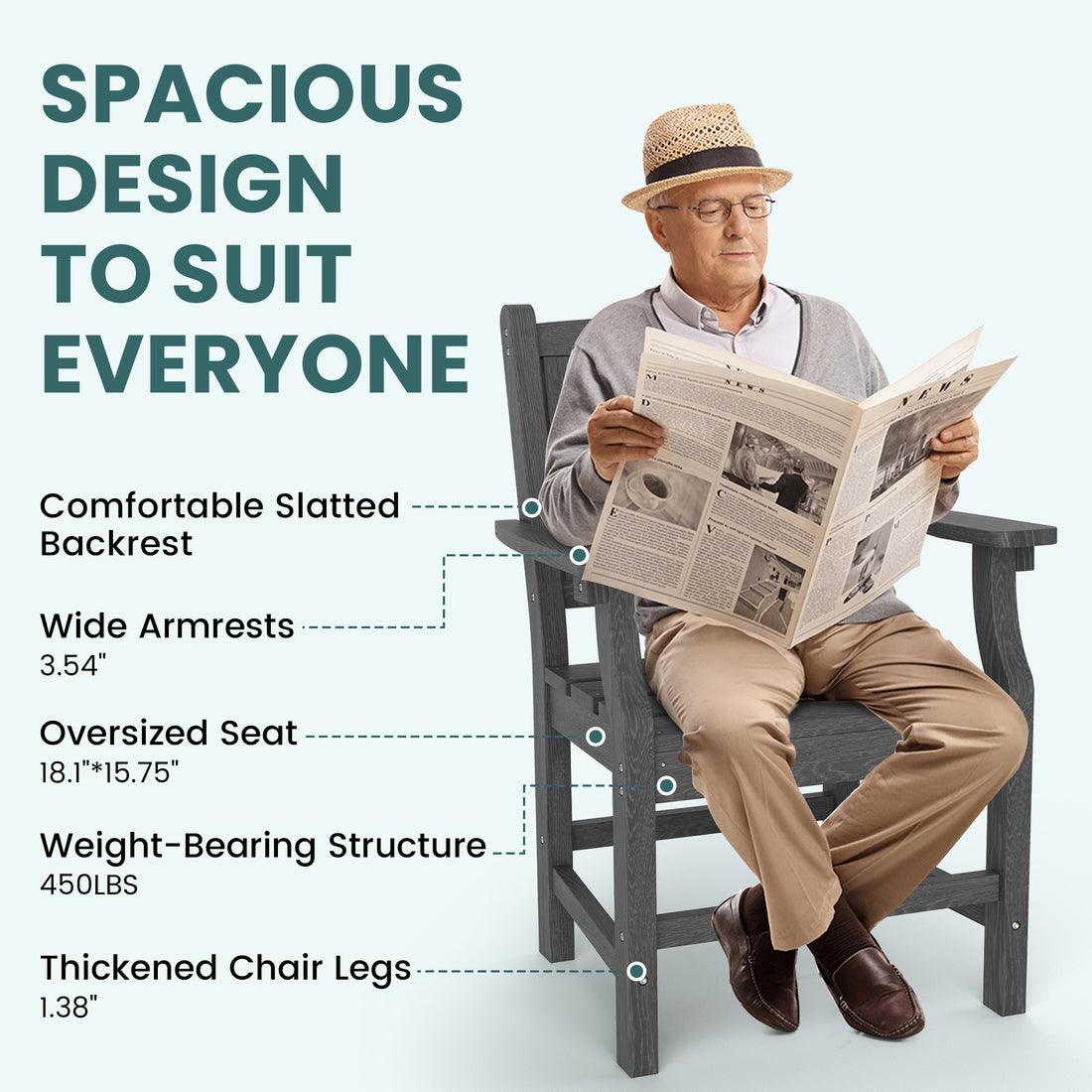 Corex HDPE Outdoor Dining Set, 7-Piece, Gray