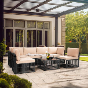 Axis 104.8" Modern Outdoor Sectional Set, 7-Piece