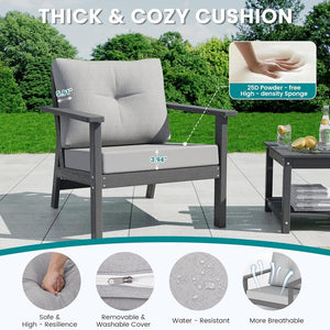 Corex HDPE Outdoor Sectional Sofa, 7-Piece