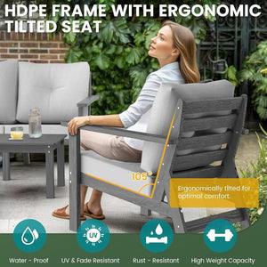 Corex HDPE Outdoor Sectional Sofa, 6-Piece